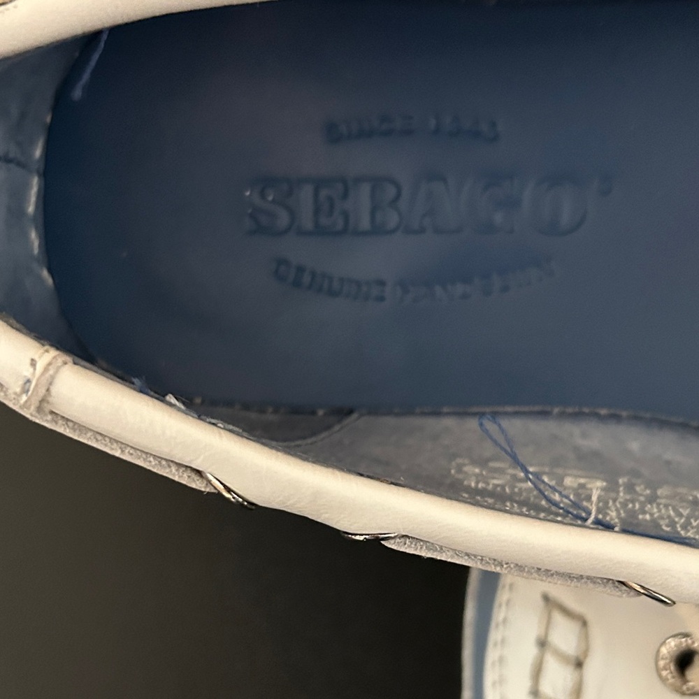 Sebago Blue and White Loafers - Picture 4 of 7